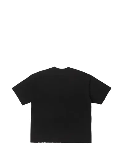 Bldg4 Graphic-print Distressed T-shirt In Black