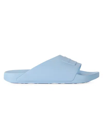 Givenchy Label Slide Mules In Rubber In Blue