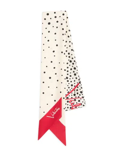 Valentino Scarf Bandeau Little Stars Starry In Silk In Neutral