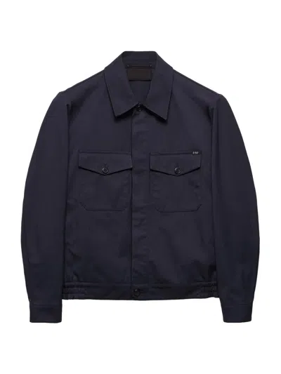 Prada Technical Fabric Jacket In Blue