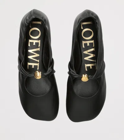 Loewe Pebble Sabot In Soft Lamb Nappa Leather In Black In Black