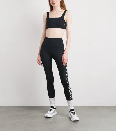 Perfect Moment Logo Sports Bra In Black