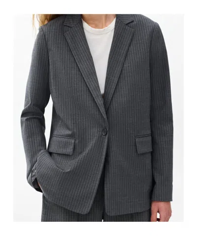 Rag & Bone Striped Combination Suit Jacket In Black