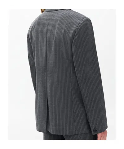 Rag & Bone Striped Combination Suit Jacket In Black