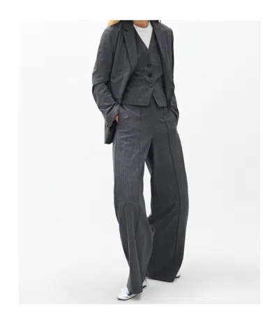 Rag & Bone Striped Combination Suit Jacket In Black