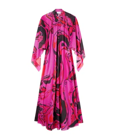 Pucci Orchidee-print Cotton Kaftan In Multi