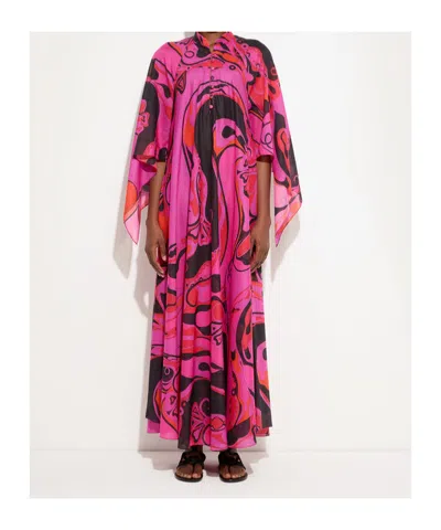 Pucci Orchidee-print Cotton Kaftan In Multi
