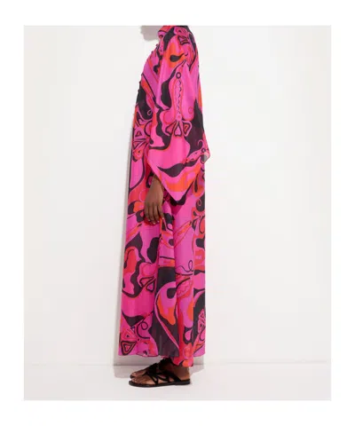 Pucci Orchidee-print Cotton Kaftan In Multi