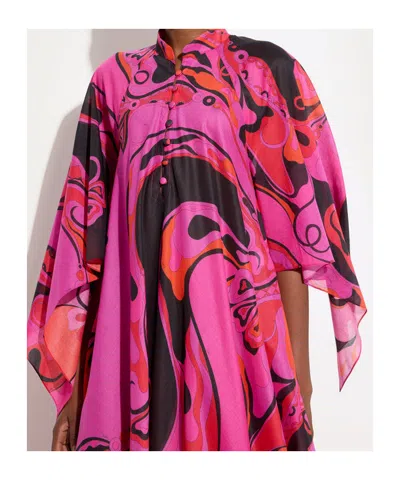 Pucci Orchidee-print Cotton Kaftan In Multi