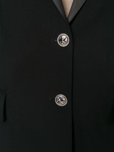 Shop Givenchy Peaked Lapel Long Length Blazer - Black