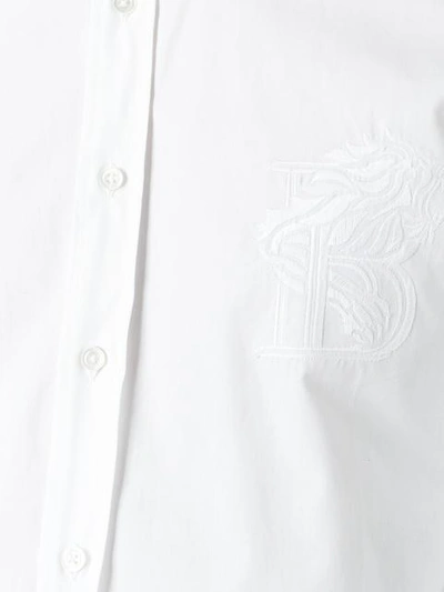Shop Balmain Pointed Collar Shirt In White