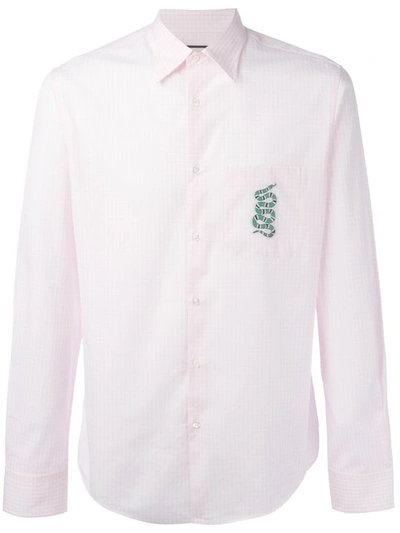 Gucci Snake Embroidered Gingham Shirt