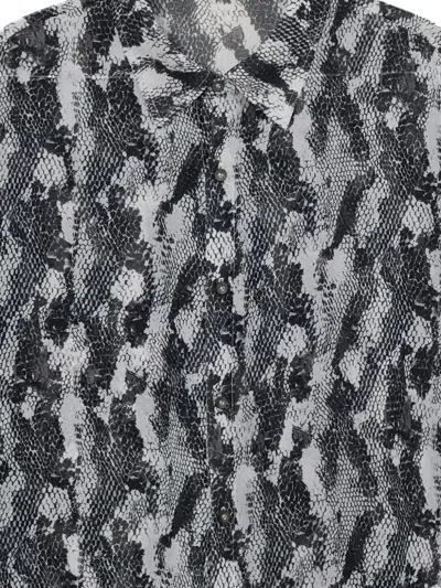 Acupuncture 1993 Python-print Short-sleeve Shirt In Gray