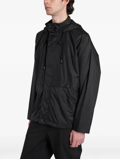 Aspesi Hooded Press-stud Jacket In Black