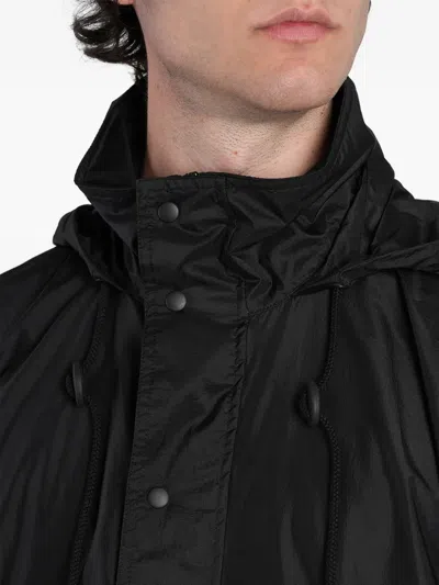 Aspesi Hooded Press-stud Jacket In Black