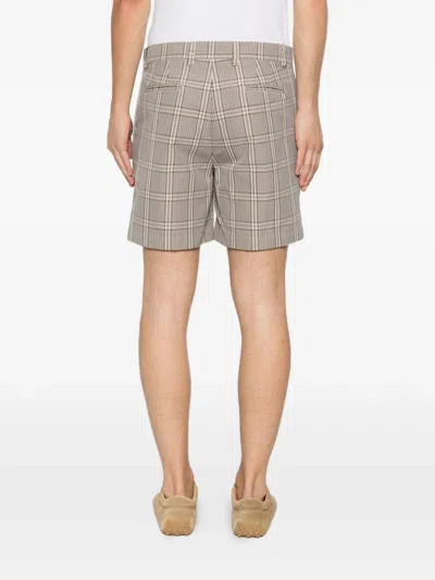 Amaranto Check-pattern Pleated Shorts In Neutral