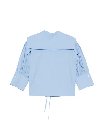 Juunj Sailor-collar Drawstring Blouse In Blue