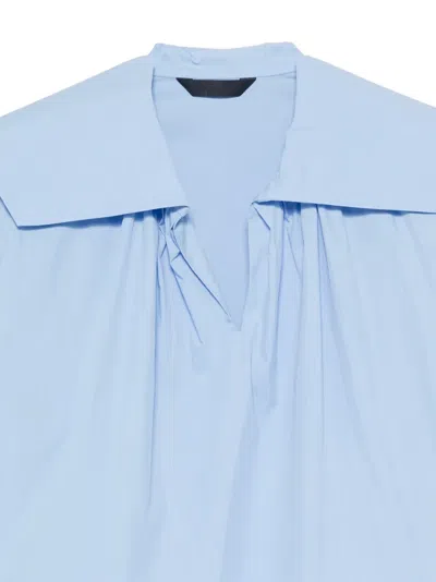 Juunj Sailor-collar Drawstring Blouse In Blue