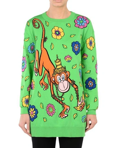 Shop Moschino Long Sleeve Sweaters - Item 39704694 In Green