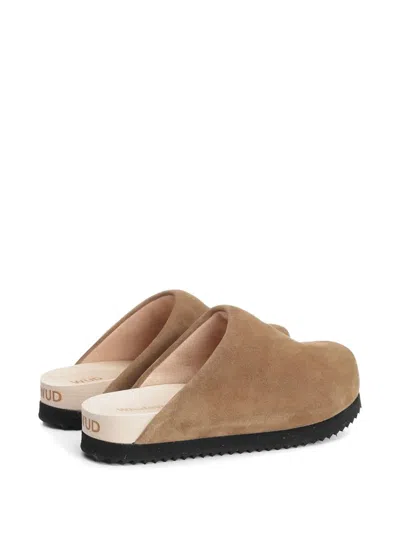 Wud Suede Clogs Sandals Brown In Brown