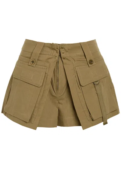 Isabel Marant Barta Cargo Shorts Straps Multiple Pockets In Neutral