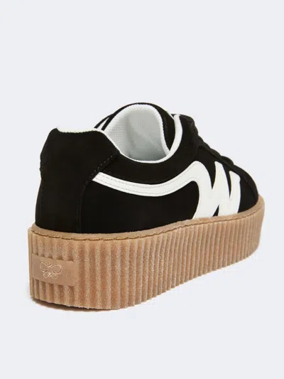 Weekend Max Mara Split Leather Logo Sneaker In Animal Print