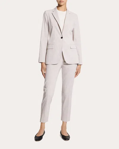Theory Staple Linen Blend Blazer In Neutral
