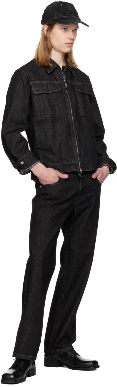 Silas Black Blouson Denim Jacket In Black