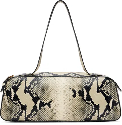 Khaite Simona Python-embossed Leather Shoulder Bag In Neutral