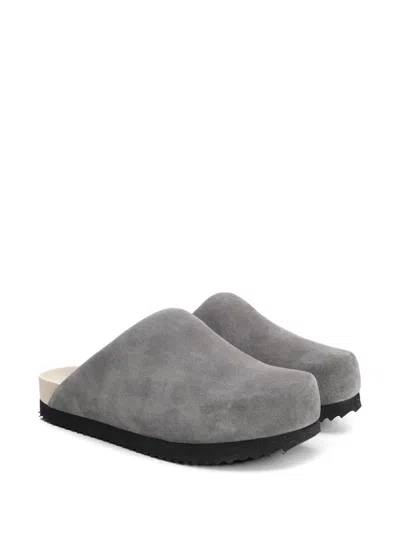 Wud Suede Clogs Sandals Grey In Gray