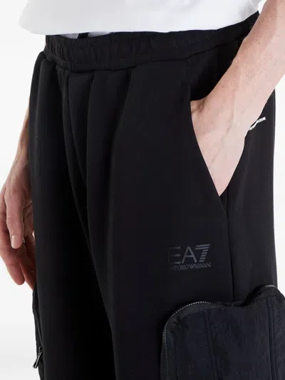 Ea7 Logo-print Cargo Pants In Black