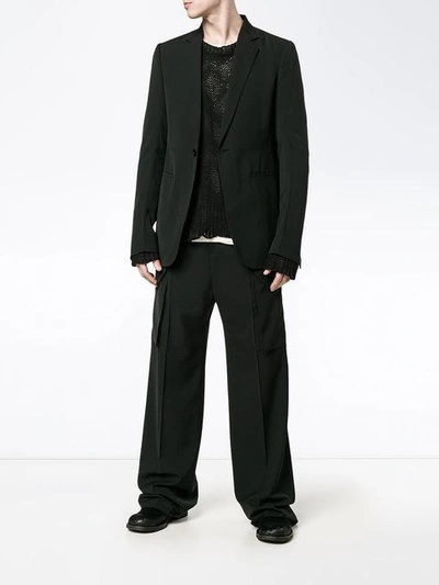 Shop Rick Owens Tailored Cargo Trousers - Black