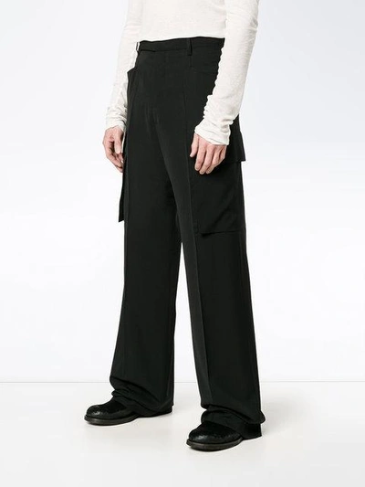 Shop Rick Owens Tailored Cargo Trousers - Black