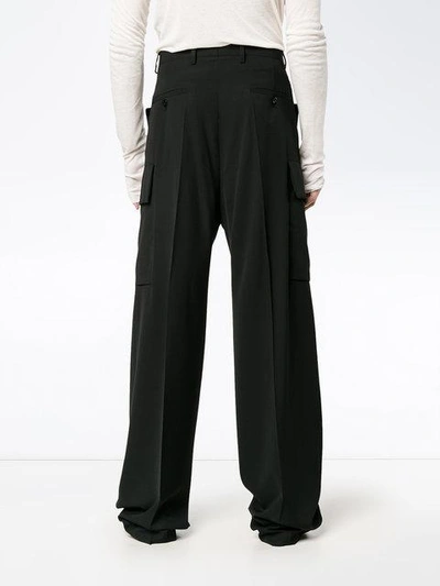 Shop Rick Owens Tailored Cargo Trousers - Black