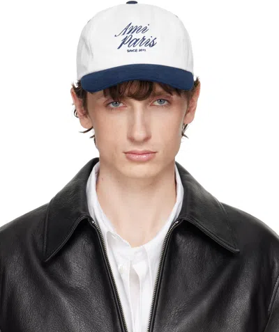 Ami Alexandre Mattiussi Ami Paris Bicolor Logo Embroidered Adjustable Baseball Cap In Multi
