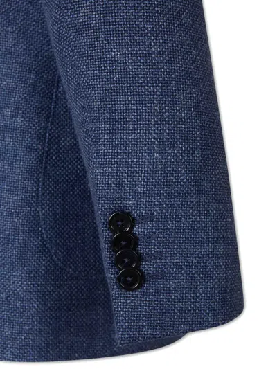 Scabal® Kenton Single-breasted Jacket In Blue