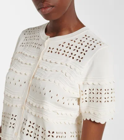 Ulla Johnson Abriana Eyelet Knit Cardigan In Ivory In Neutral