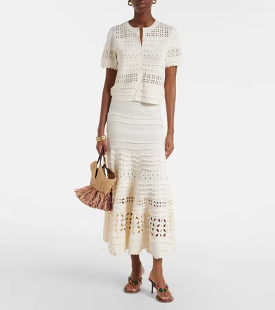 Ulla Johnson Abriana Eyelet Knit Cardigan In Ivory In Neutral