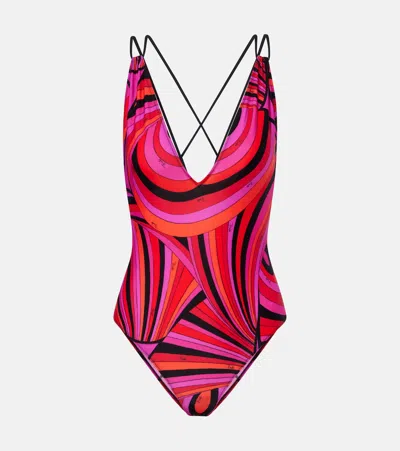 Pucci Printed Swimsuit In Multi