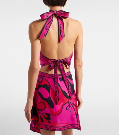 Pucci Iride Silk Twill Top In Multi