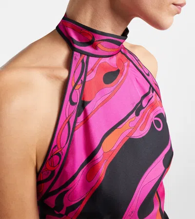Pucci Iride Silk Twill Top In Multi