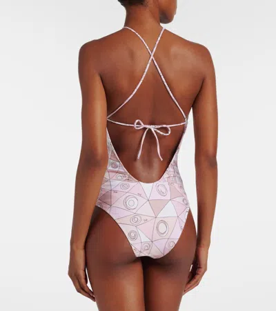 Pucci Occhi Open-back Swimsuit In Pink