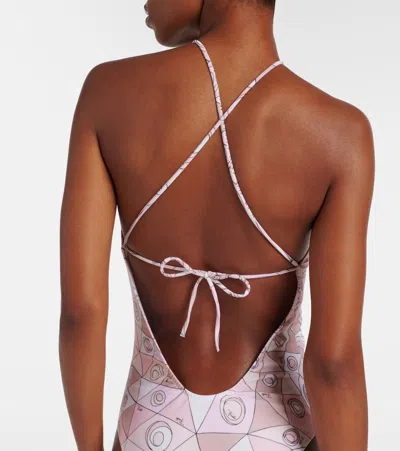 Pucci Occhi Open-back Swimsuit In Pink