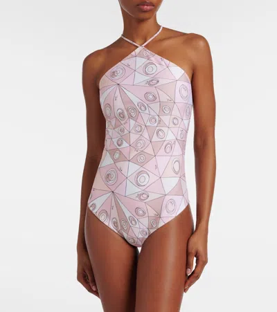 Pucci Occhi Open-back Swimsuit In Pink