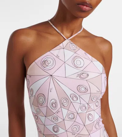 Pucci Occhi Open-back Swimsuit In Pink