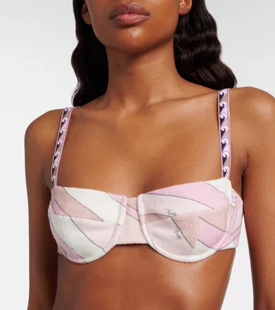 Pucci Iride Bikini Top In Pink