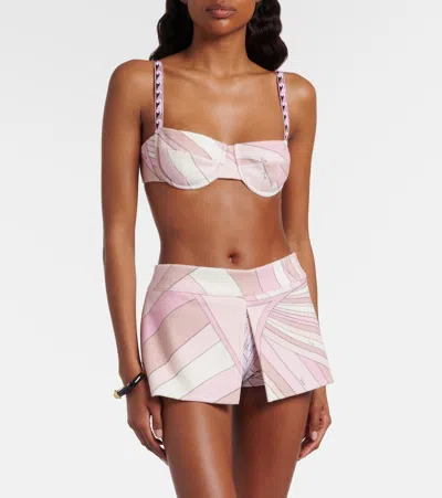 Pucci Iride Bikini Top In Pink