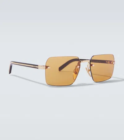 Prada Square Sunglasses In Gold