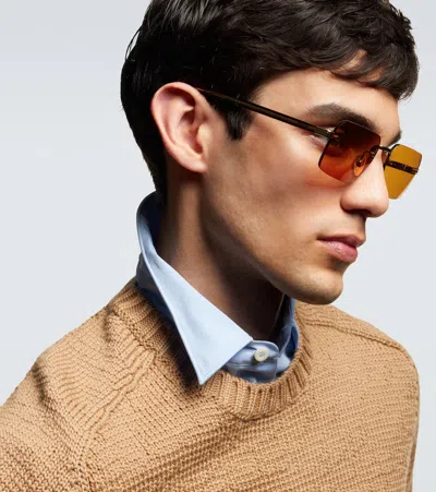 Prada Square Sunglasses In Gold