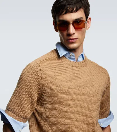 Prada Square Sunglasses In Gold